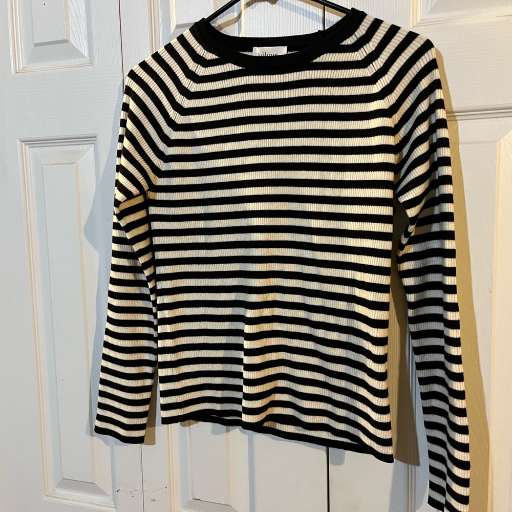 Böhme striped long sleeve, thick and warm, super comfortable. On the longer side